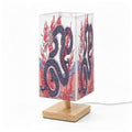 Lámpara de mesa cuadrada grande diseño dragón de fuego