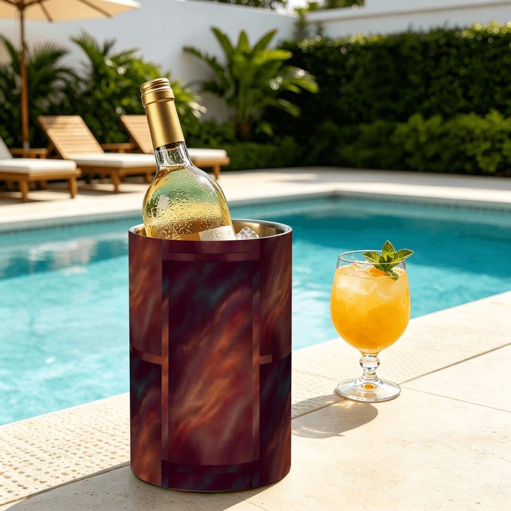 Stainless Steel Wine Chiller Red Velvet Design