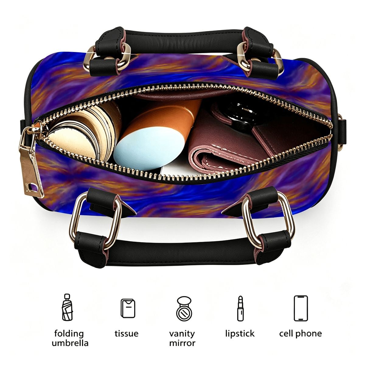PU Leather Barrel Bag Waterproof Crossbody Handbag Blazen Revo design