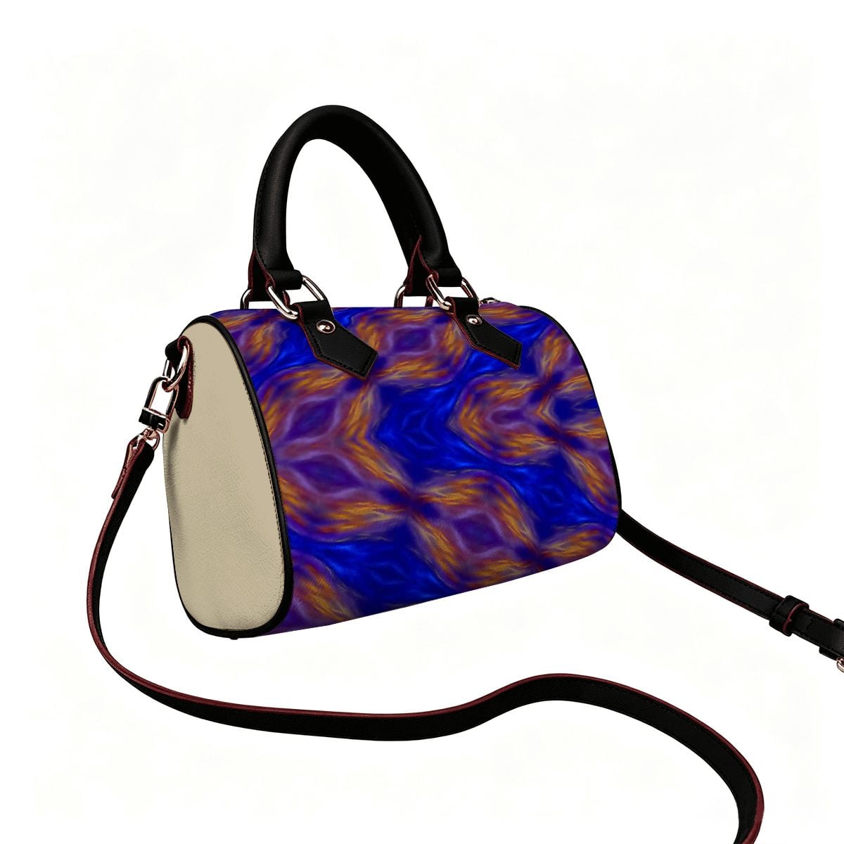 PU Leather Barrel Bag Waterproof Crossbody Handbag Blazen Revo design