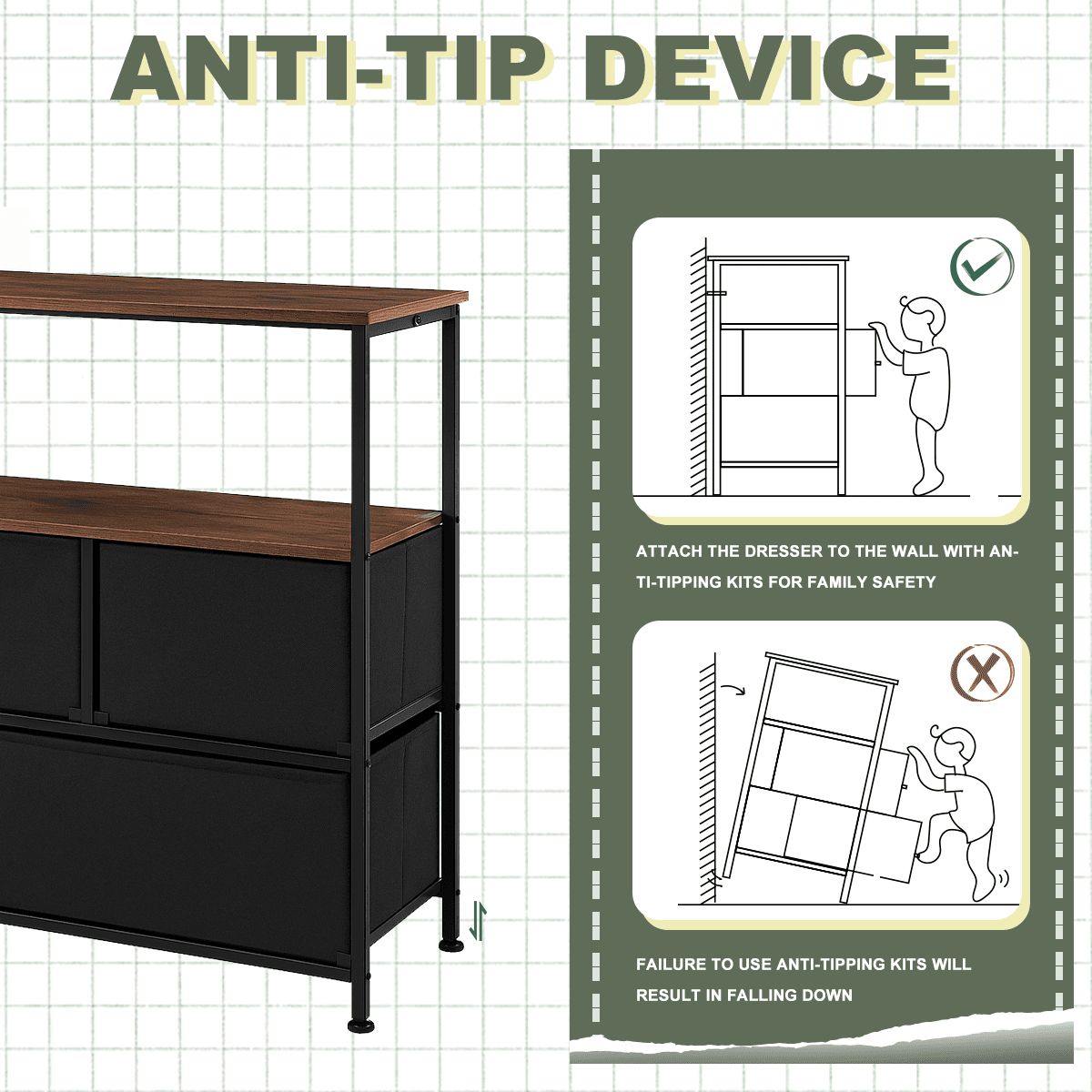 5 Drawer TV Stand Dresser Revo Sky