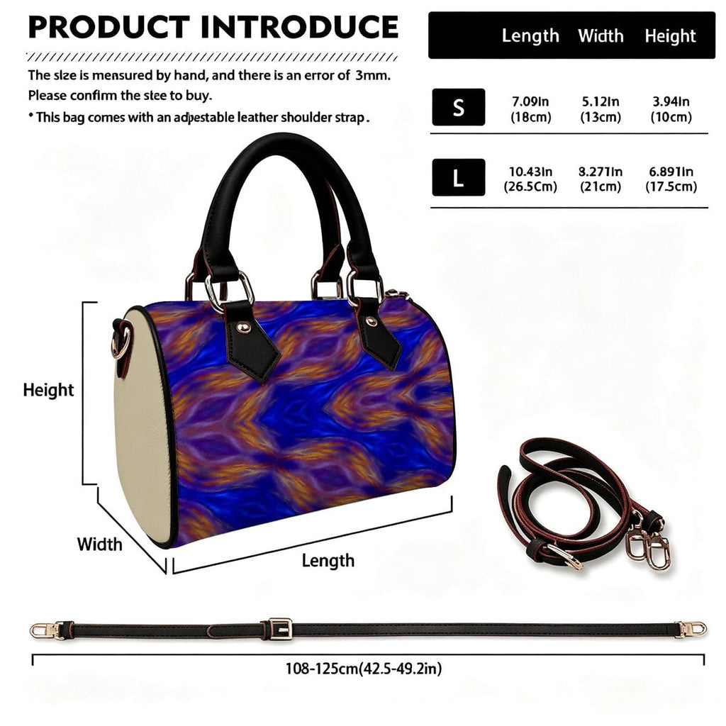 PU Leather Barrel Bag Waterproof Crossbody Handbag Blazen Revo design