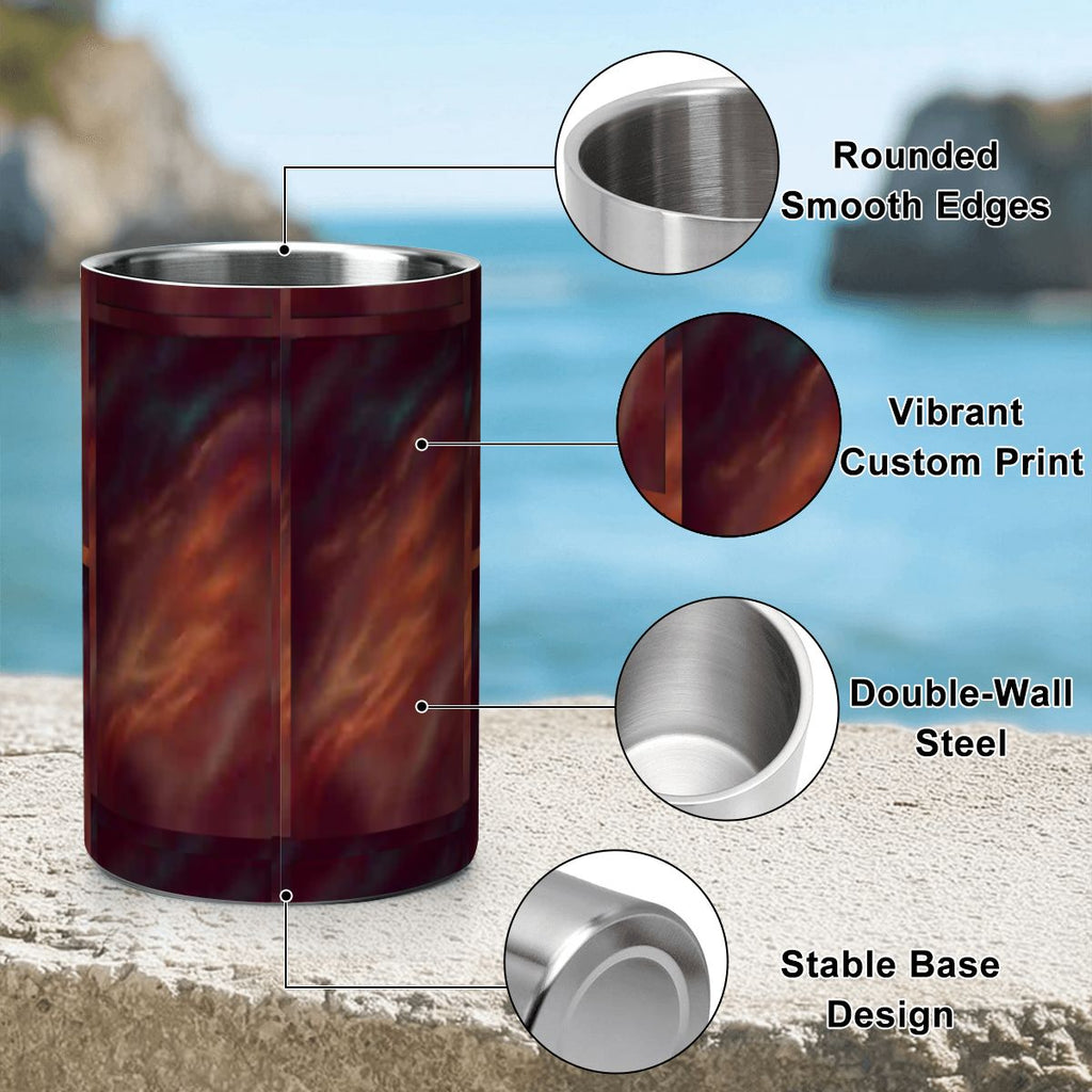 Stainless Steel Wine Chiller Red Velvet Design